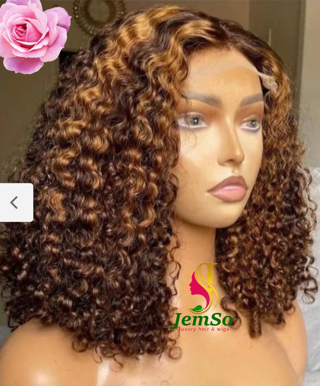 Perruque naturelle brésilienne curly